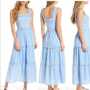 Gal Meets Glam Courtney Rio Stripe Blue Maxi Dress